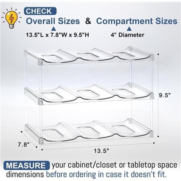 Stackable Water Bottle Holder Fits Stanley Yeti Hydro Flask 3 Tier 9 Bottle - Picture 2 of 7